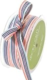 May Arts 1/2-Inch Wide Ribbon, Blue and Purple Grosgrain Stripes