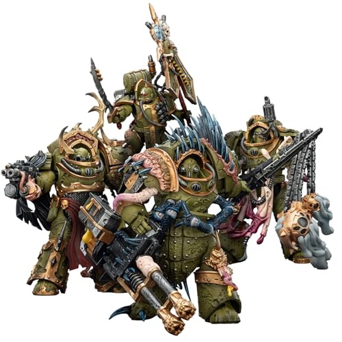 Image of JOYTOY Death Guard Warhammer 40k 1 /18 Action Figure Death Guard Blightlord Terminator 4PCS Collectible Gifts,Toys for Kids 15+ and Adults 4.8-inch