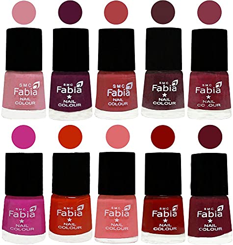 Image of ALL IN ONE (PACK OF 10), Long Lasting Glossy Nail Polish, 6 ml Each, All Vibrant Colours,02202