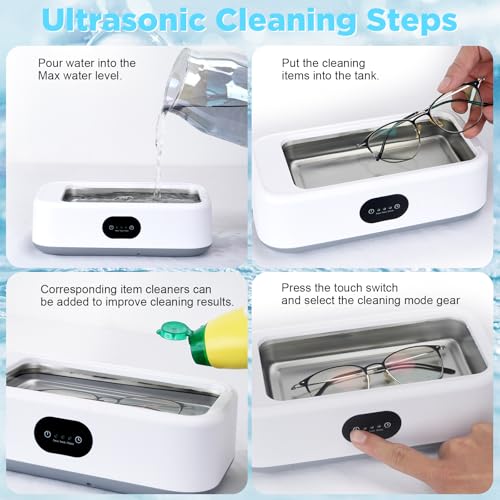Osalms Ultraschallreinigungsgerät 640ml,Hochfrequenz Ultraschallreiniger Mit drei Modi 3/5/10...