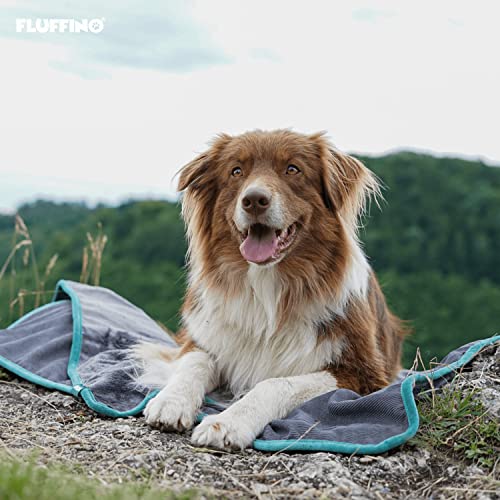 FLUFFINO® Hundedecke/Wendedecke - Hochwertig, flauschig weiche & robuste Oberseite (150x100 cm, 40°C waschbar, Grau) Kuscheldecke/Liegedecke für große und kleine Hunde - Sofadecke