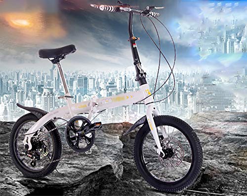 Vouwfiets, opvouwbare stad Compacte fiets Urban Commuter + Heren Dames Opvouwbare fiets, 16-inch variabele fiets voor… - Afbeelding 3