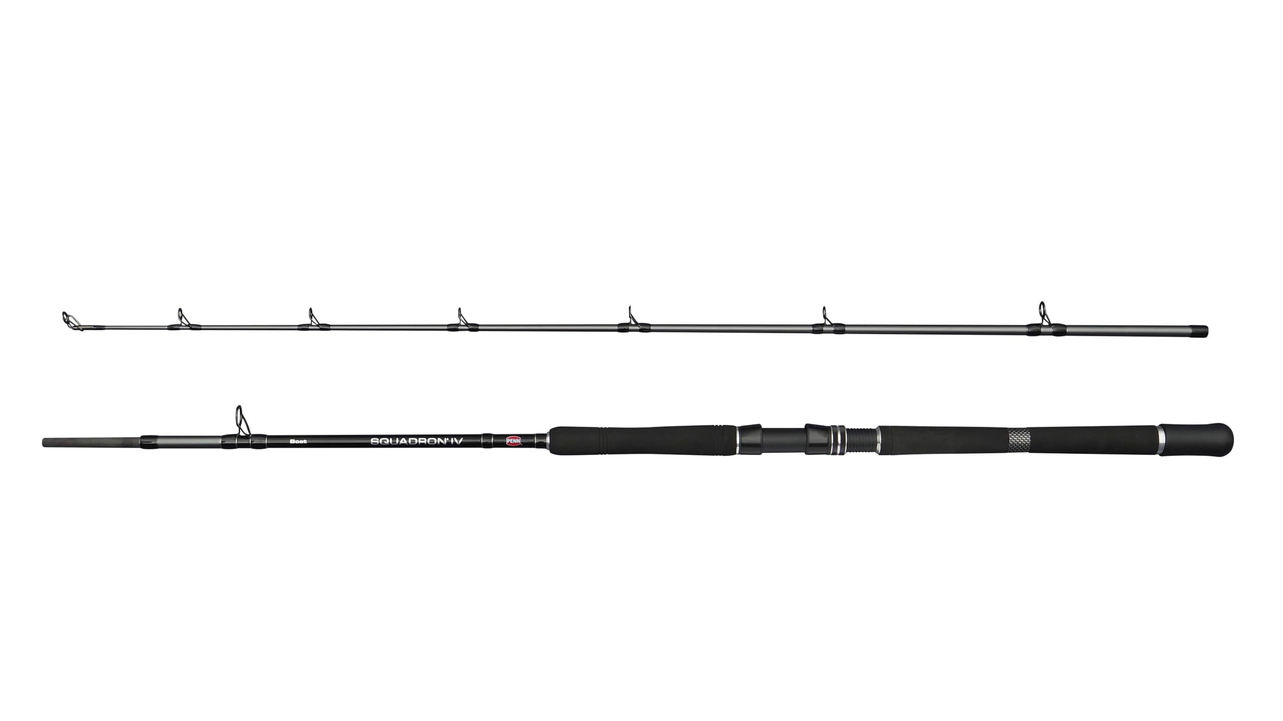 PENN Squadron IV Baitcasting Fishing Rod | Saltwater Boat Fishing Rod | Sea Casting | 24T Carbon Blank | PENN Dura-Guides | High-Density EVA Handle & Gimbal with Cover | 2.10m | 6-12lb