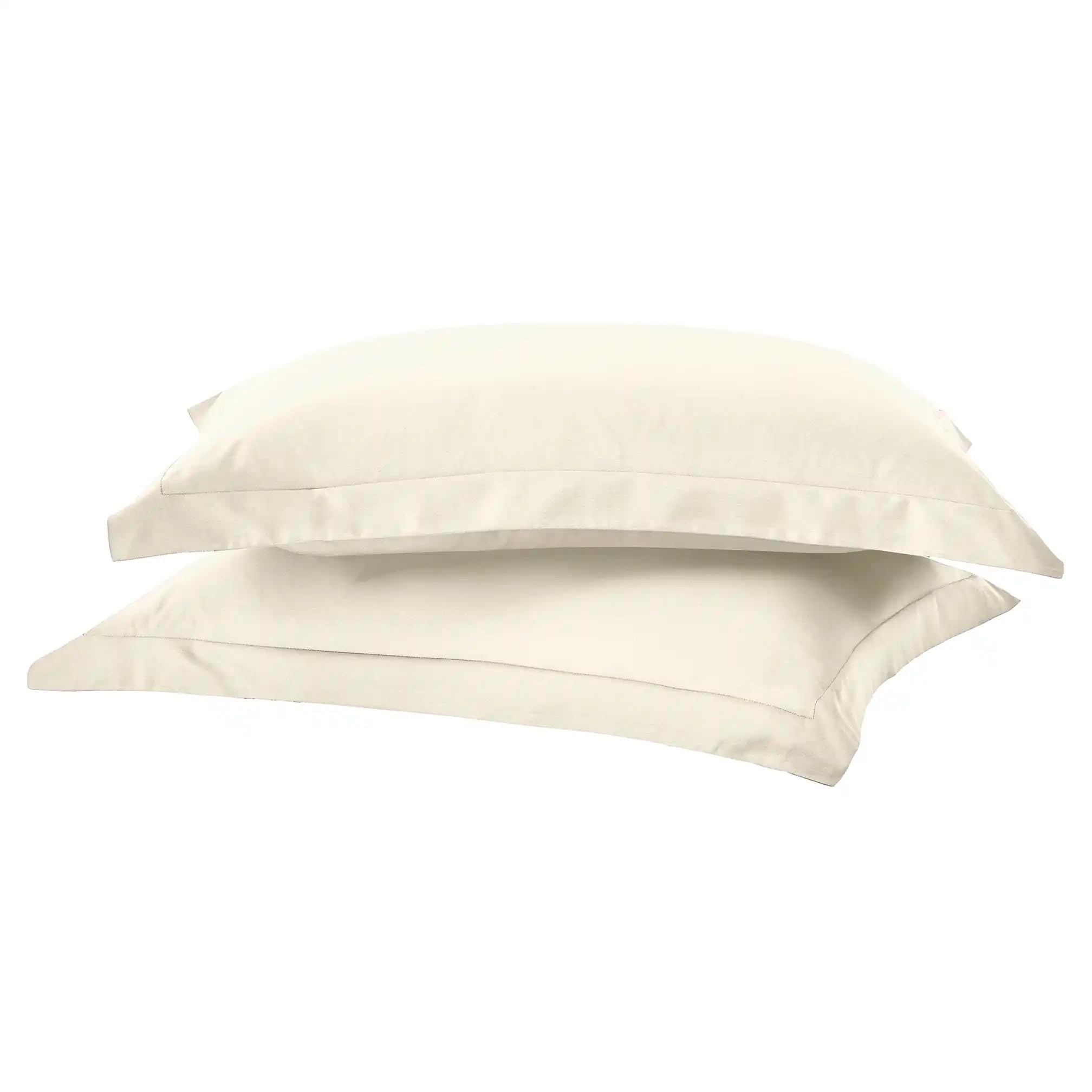 Bonazzi Home, 2 fundas de almohada de raso de puro algodón, medida 50 x 80 cm, 100% Made in Italy (marfil)