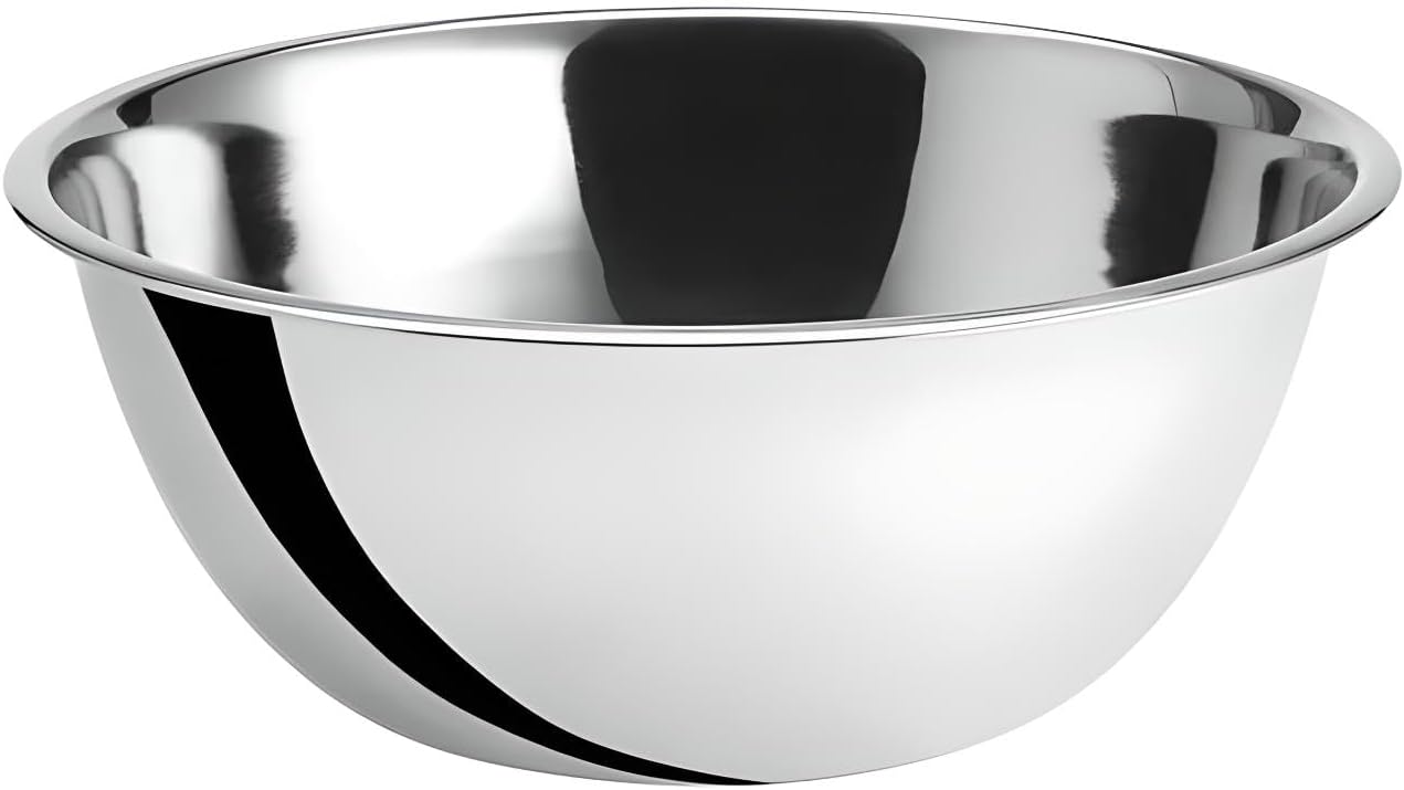 OCS Parts 8 Quart Mixing Bowl | 13.25-Inch Stainless Steel Professional Grade Flat Base Mixing Bowls for Home and Commercial Kitchens