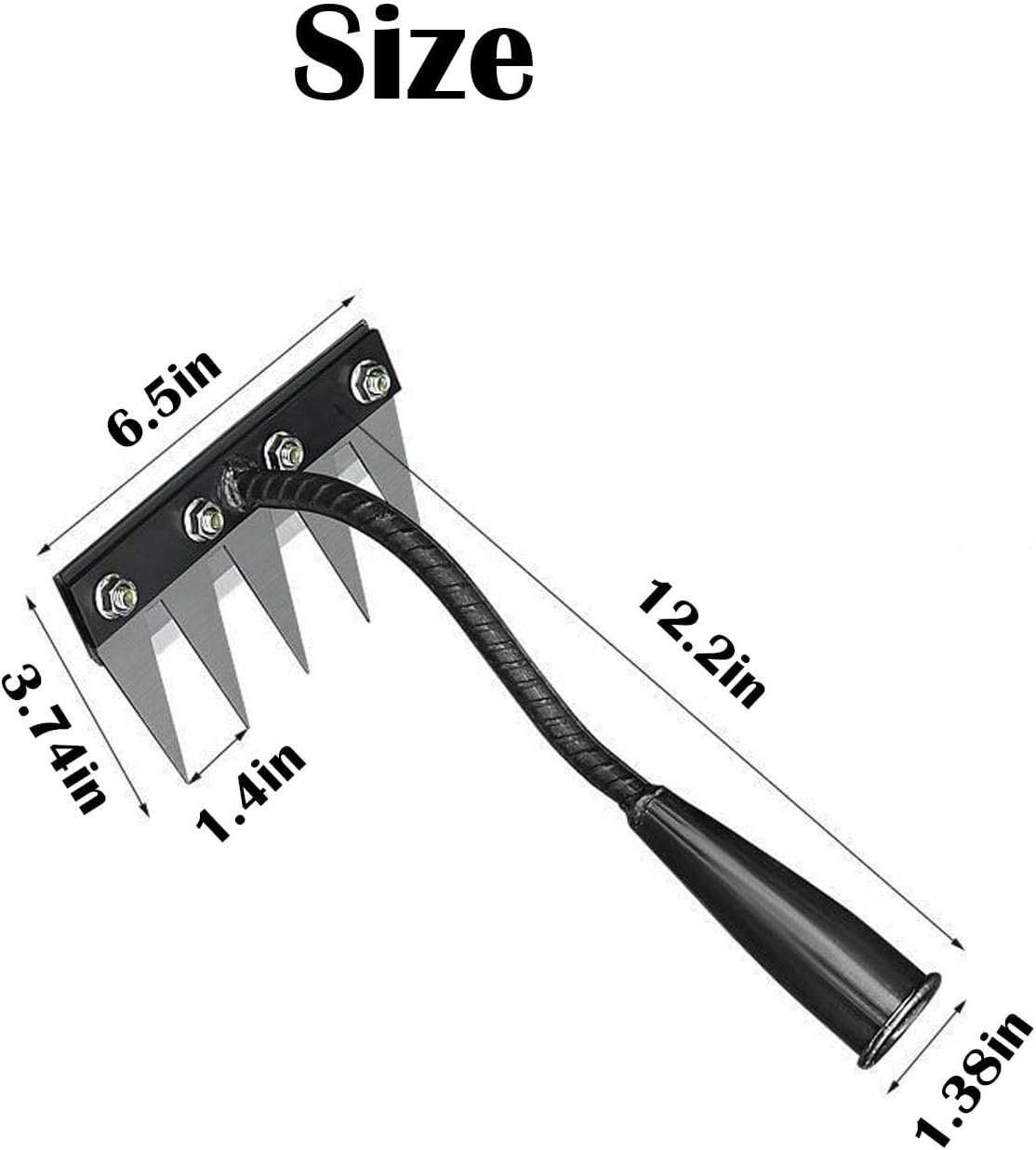 Gardenia Iron Weeding Rake, Iron rake 2.0 for Gardening and Weeding, ironrake The Heavy-Duty Iron Weeding rake(Without Stick) (5 Tooth) image 2