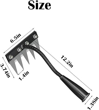 Gardenia Iron Weeding Rake, Iron rake 2.0 for Gardening and Weeding, ironrake The Heavy-Duty Iron Weeding rake(Without Stick) (5 Tooth)