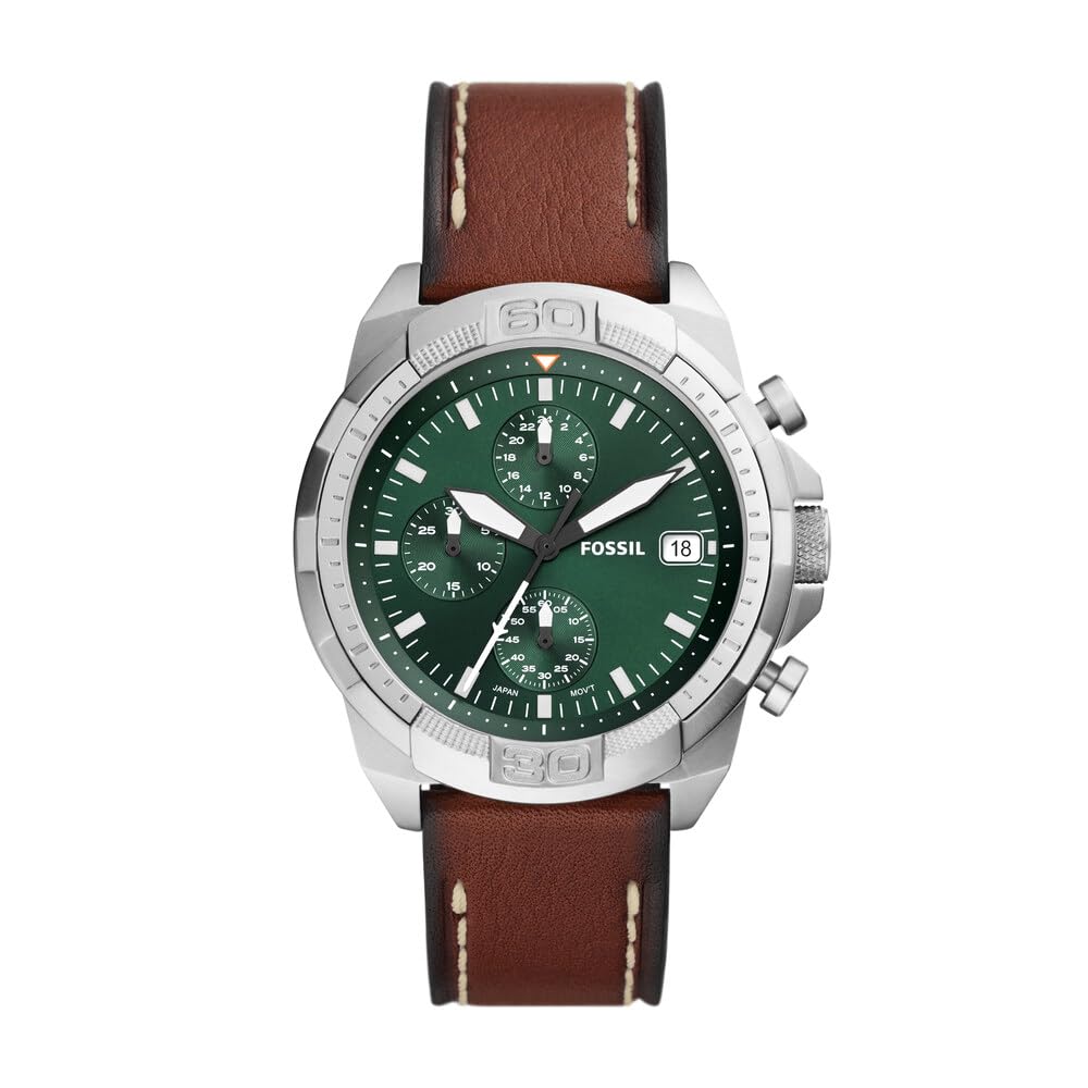 Fossil Leather Bronson Analog Green Dial Mens Watch-Fs5898,Brown Band (B09PFC5T15) Amazon Price History, Amazon Price Tracker