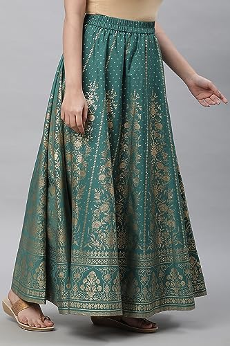 Image of Aurelia Women's Yellow Dori Emb & Zari & Sequins Viscose Blend Straight Kurta and Flared Skirt Set