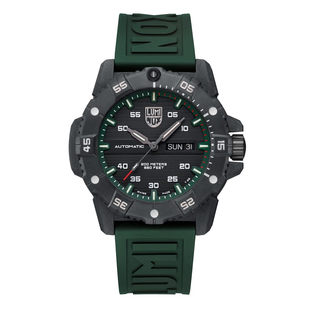 Luminox Orologio Da Uomo Analogico Svizzero Movimento Automatico Con Cinturino In Gomma XS.3877, Nero, Cinghia-image