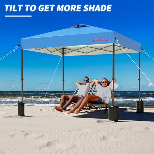 Benass 12x12 Pop Up Canopy, Easy Up Canopy Tent, Heavy Duty Tents for Parties, One Person Set Up Event Tent, Turquoise