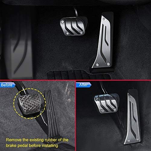 AutoBig Steel Foot Gas Accelerator Brake Pedal Pad Cover Compatible with BMW 2 3 4 5 6 7 Series X3 X4 X5 X6 X7 Z4