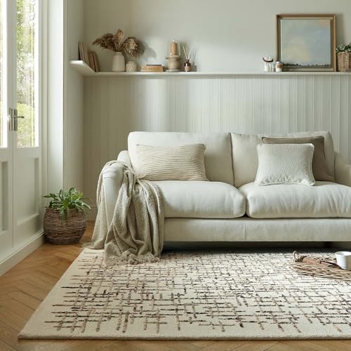 Image of Modern Handmade Woolen Carpet for Living Room Bedroom and Hall Size 7 x 10 Feet Color Multi