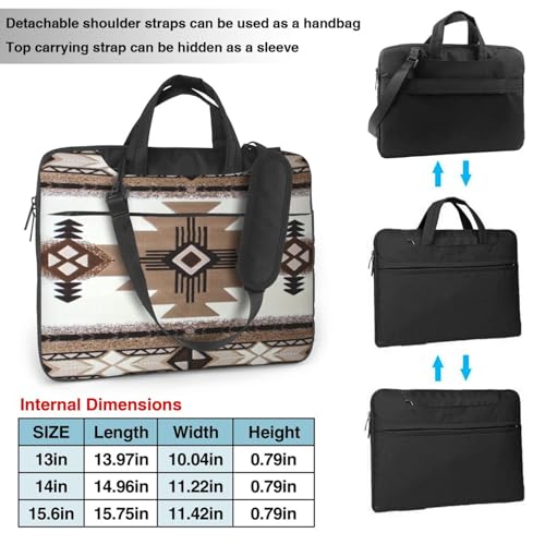 Laptop Bag Native American Print Durable Tote Shoulder Computer Bag with Shockproof Design, Messenger Briefcase2