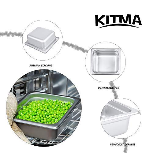2 1/2" Deep Steam Table Pan 1/6 Size, 1.2 Quart Stainless Steel Anti-Jam Standard Weight Hotel GN Food Pans - NSF (6.93"L x 6.25"W)