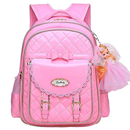 Bookbag for Girls,Waterproof PU Leather Kids Backpack Cute School Bookbag for Girls