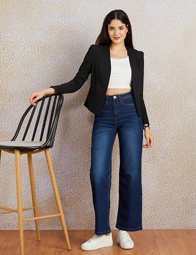 Image of Amazon Brand - Symbol Women Wide Leg Jeans (High Rise | Full Length) (Available in Plus Sizes)