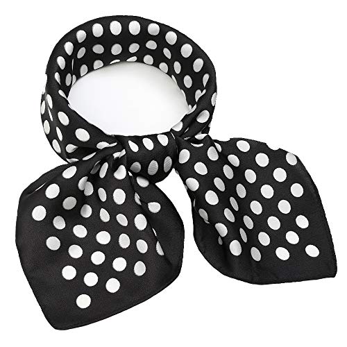 NaSoPerfect Silk Like Scarf Satin Hair Scarf Fashion Dots Neck Scarfs for Women