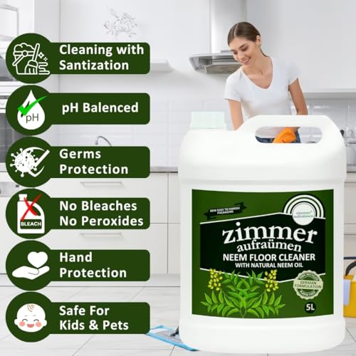 Image of Zimmer Aufraumen Neem Floor cleaner, Natural & Organic-5L, 4X Thick & Concentrated, Economical