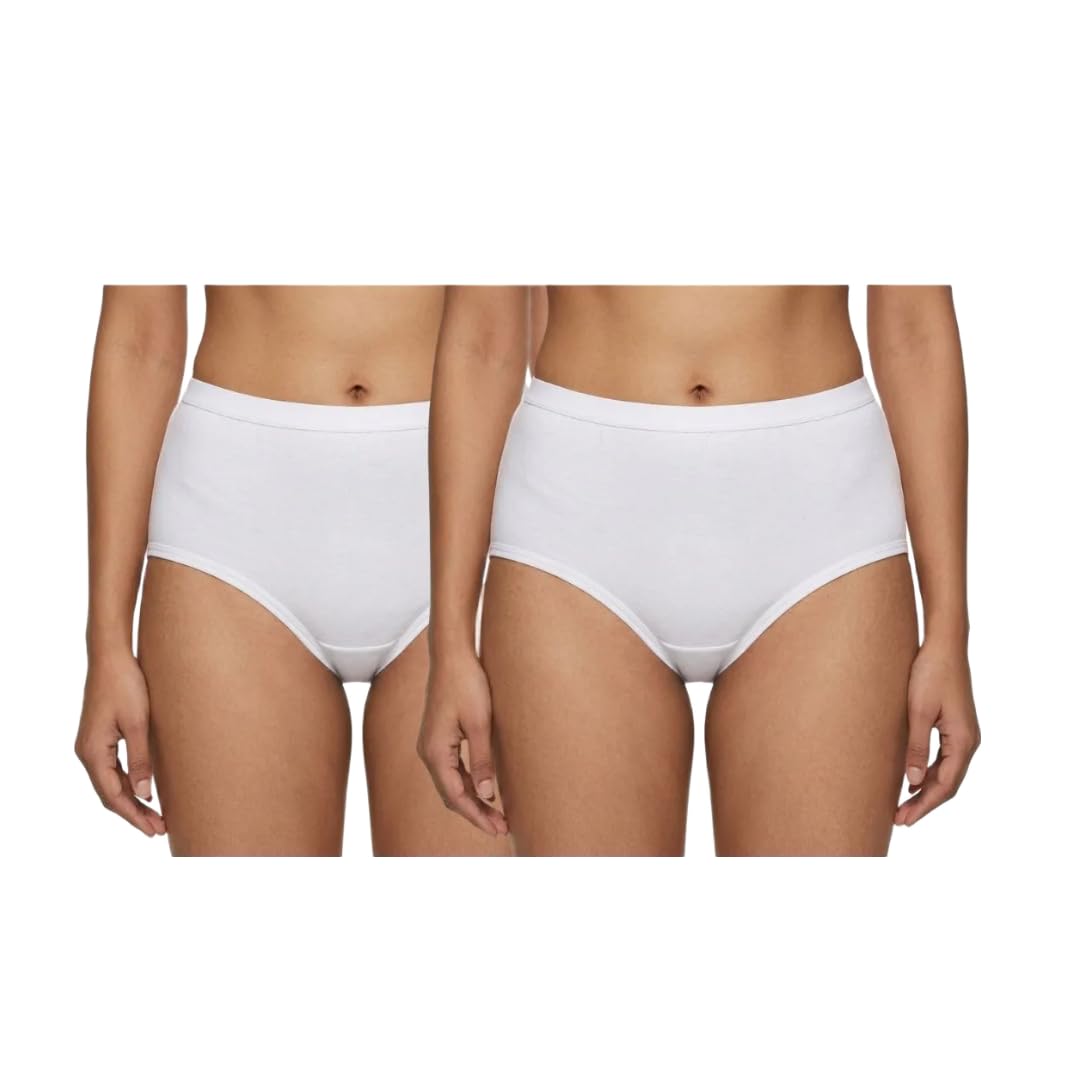 Women's Cotton Brief Panties Pack of 2 Full Coverage Soft Breathable High Rise Comfortable Innerwear Briefs for Women-picture-49