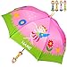 alles-meine.de GmbH 1 Stück _ 3-D Effekt _ Regenschirm - Schmetterling - Elfe / Prinzessin & Blumen - inkl. Name - Kinderschirm - Ø 70 cm - mit Holzgriff & Figuren - Kinder S..
