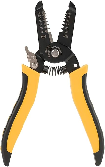Novo Self-Adjusting Insulation Wire Stripper. For stripping wire, Automatic Wire Stripping Tool/Cutting Pliers Tool, Automatic Strippers with Cutters & Crimper Wire (Orange)