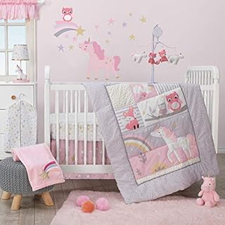 Bedtime Originals Rainbow Unicorn 3-Piece Crib Bedding Set, Purple