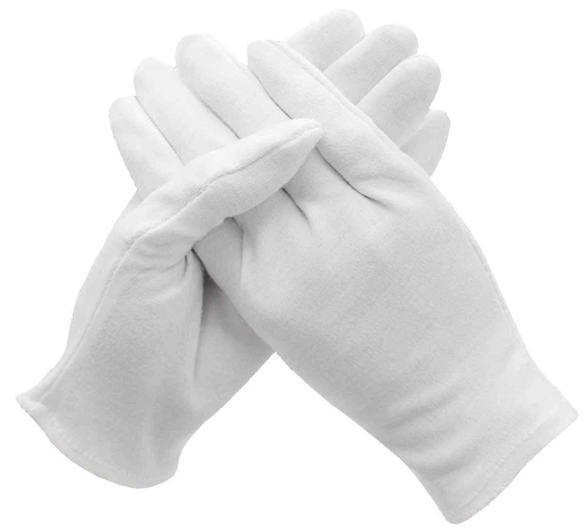 Buy White Cotton Inspection Gloves 12 Pairs Reusable Soft Handling