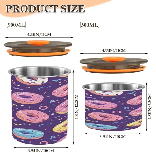 Cartoon Donut Lata Hermética de Café de Acero Inoxidable 17oz miniatura 2