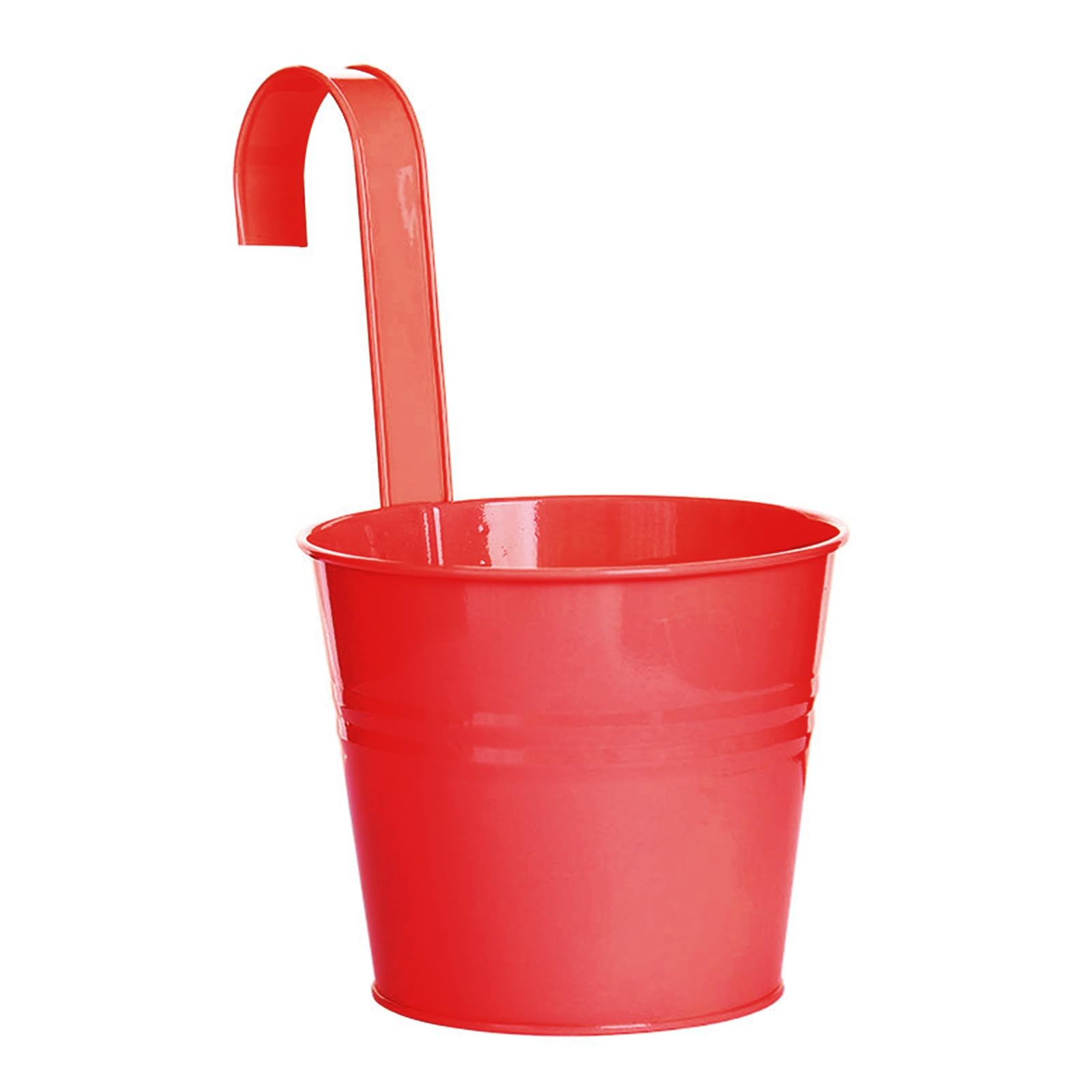ulafbwur Plant Planter Hanging Flower Pot Sturdy Natural Style Iron Exquisite Metal Bucket for Balcony Hanging Flower Pot Garden