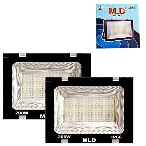 Image of MLD Ultra Thin Slim led Flood Light 200 Watts Ip66 focus Cool White (200w,Colour-White)-Pack of 2