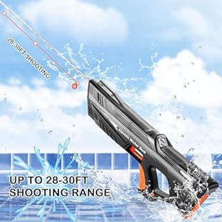 2Packs Electric Water Gun for Kids & Adults, Automatic Fill Up, Powerful Squirt Guns with 28-32 FT Long Range, Summer Outdoor Pool Beach Water Pistol/Blaster Toys