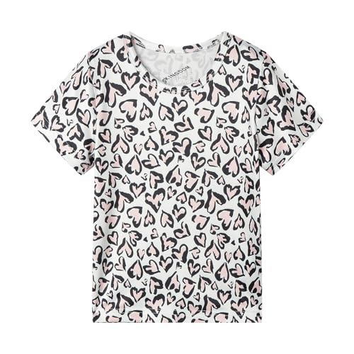 Image of LittleSpring Kids Short Sleeve Tshirt Crewneck Print Summer Tops