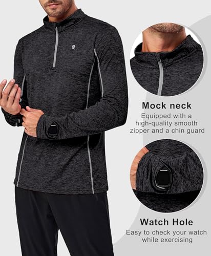 Little Donkey Andy Mens Dry Fit Quarter Zip Pullover, 1/4 Zip Moisture Wicking Lightweight Golf Cycling Running Shirts4