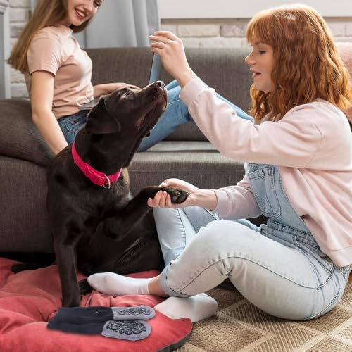 4 Stück Hundesocken Anti Rutsch, Antirutschsocken Hund, Hunde Socken Antirutsch, Hundesocken Leckschutz, Leckschutz Pfotenschutz Hund, Verstellbarem Klettverschluss, für Innen- und Außeneinsatz(XL)