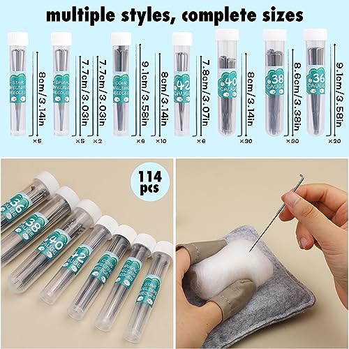 Image of Felting Needles, 139 Pcs Wool Felting Tools Set, Wool Felting Tool with 9 Sizes Felting Needles and Needle Felting Tool Wooden Handle, Needles Felting Tools for Home Craft Work