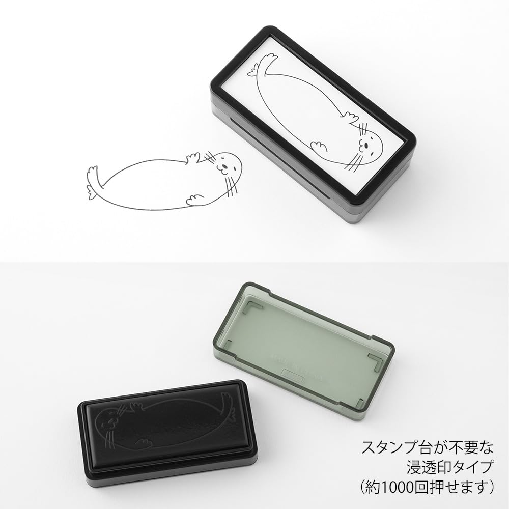 DESIGNPHIL 35506006 Midori Stamp Half Seal Stamp, Seal Pattern, H30.5×W61×D19mm - Image 3