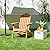 Yaheetech Folding Adirondack Chair with Retractable Ottoman Weight Capacity 300lb Solid Wood Garden Chair, Fire Pit Lounge Chairs Weather Resistant Furniture for Garden/Yard/Patio/Lawn, Brown