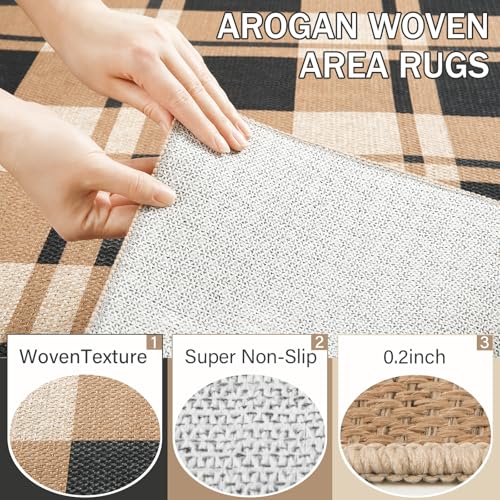Tapete decorativo AROGAN de yute 3x5 ft miniatura 6
