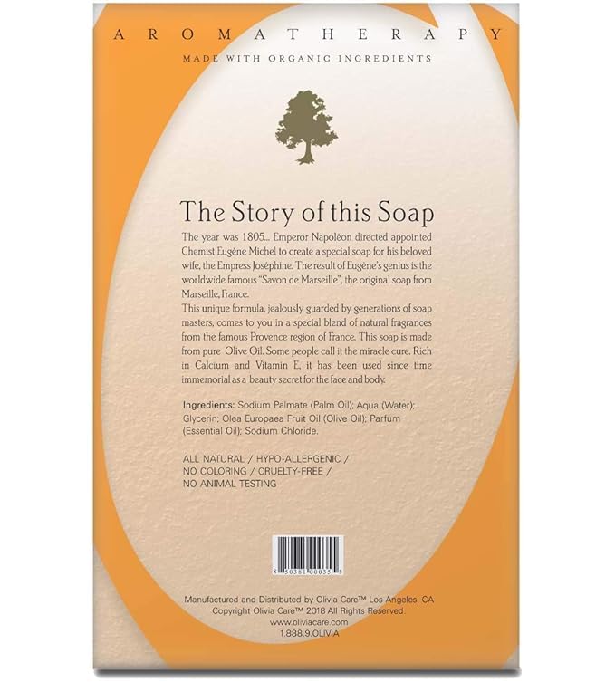 Olivia Care Olive Oil Bar Soap - Hydrating Mandarin Scent