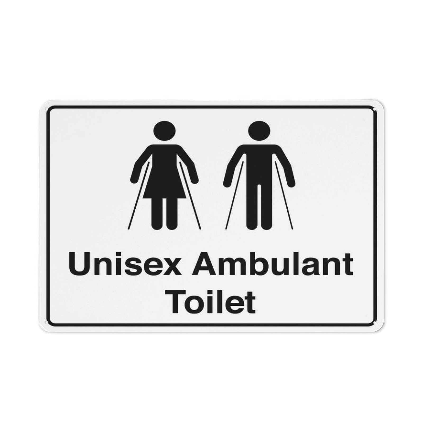 Unisex Ambulant Toilet Sign 12X8 Inch Aluminum Uv Ink Printed For House And Business