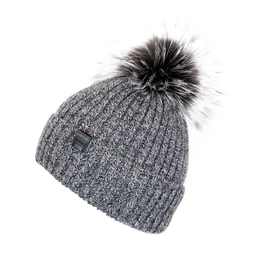 MJÚK Iceland Mütze Ragnar dunkelgrau meliert, Klassische Strickmütze aus purer superfeiner Merinowolle, Wintermütze one Size Unisex, Beanie für Damen und Herren Cover