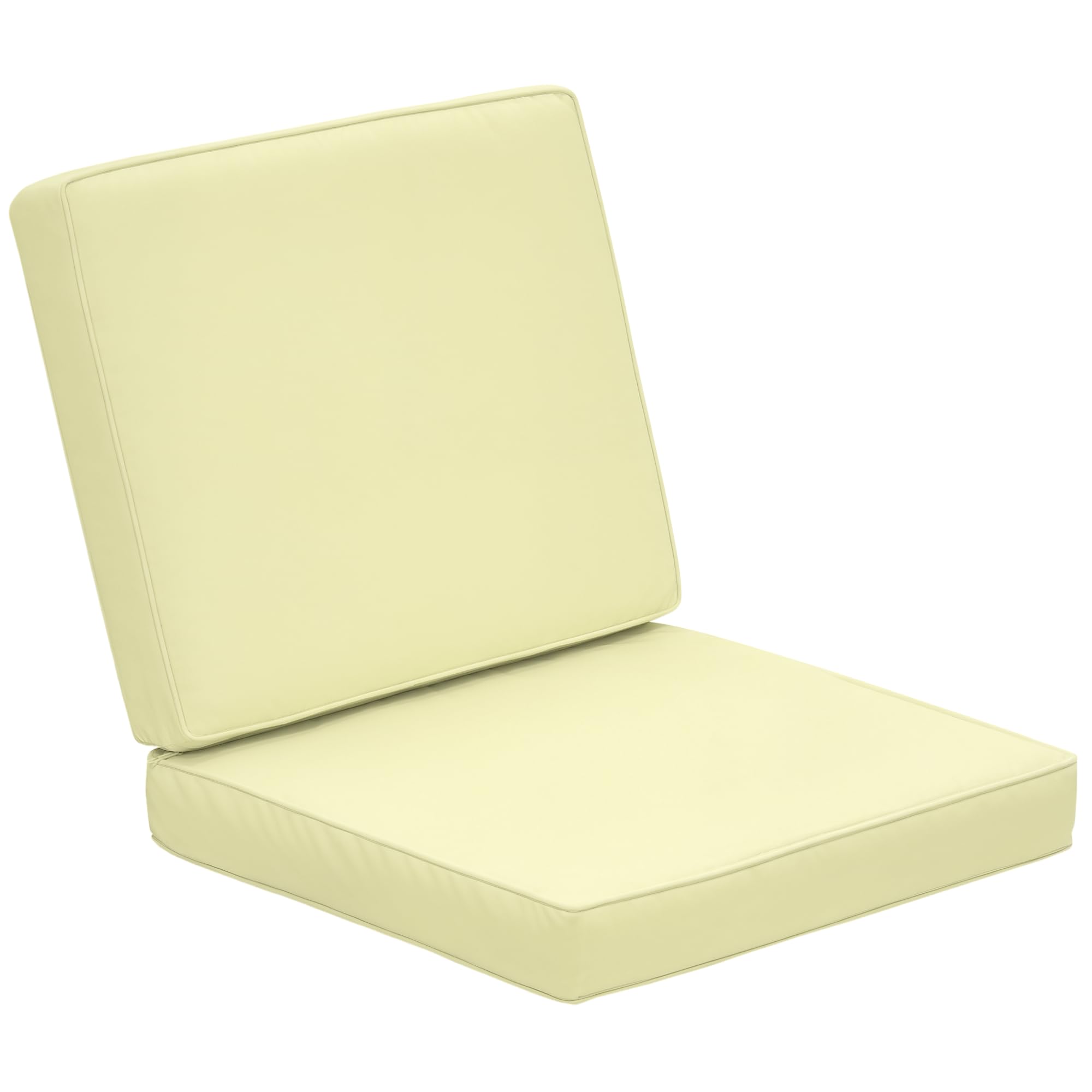 Outsunny 2-Piece Garden Seat and Back Cushion Set, Replacement Cushions for Outdoor Furniture with Seat Cushion and Back Cushion, Cream White