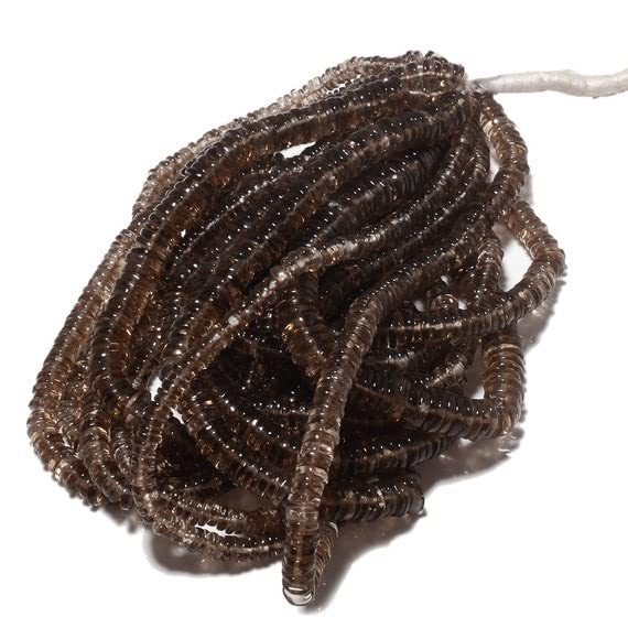 Quartz fumé Heishi perles lisses 5mm idéales pour harmoniser vos bracelets en pierre
