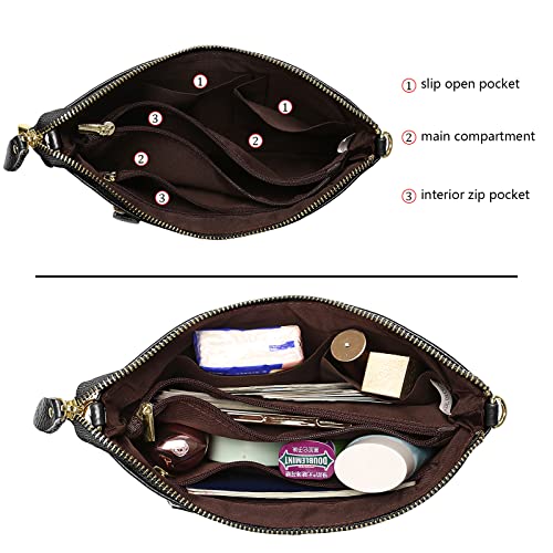 Image of Uromee Wristlet Wallet Clutch Purses for Women Genuine Leather Crossbody Bag Handbag with Detachable Shoulder Chain