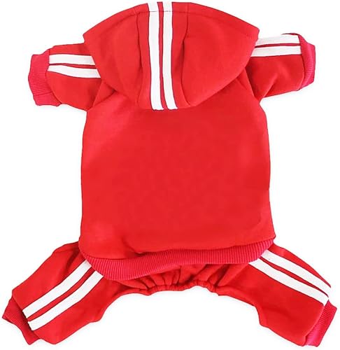 Miniatura 1 de Sudadera con capucha para perro pequeño y cachorro ropa para perro suéter de 4 patas sudadera de forro polar para perro ropa de invierno de algodón