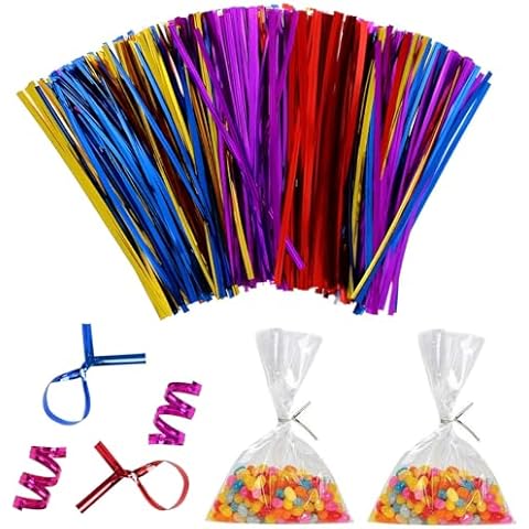Navoys 600 Metallic Twist Ties for Gift Wrapping Cover