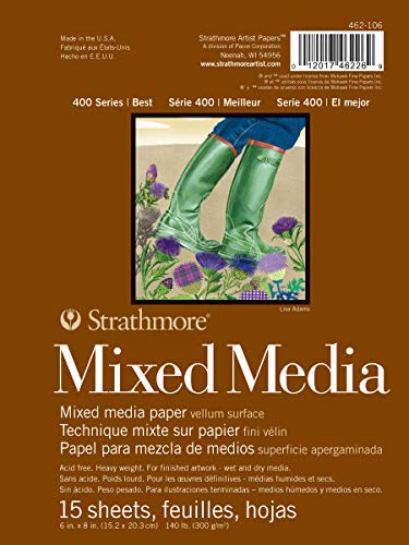 Strathmore (462-106 400 Series Mixed Media Pad 6x8 15 Sheets White