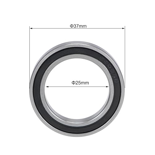 Miniatura 4 de uxcell 6805-2RS Deep Groove Ball Bearings 25mm Inner Dia 37mm OD 7mm Bore Double Sealed Chrome Steel Z2 5pcs