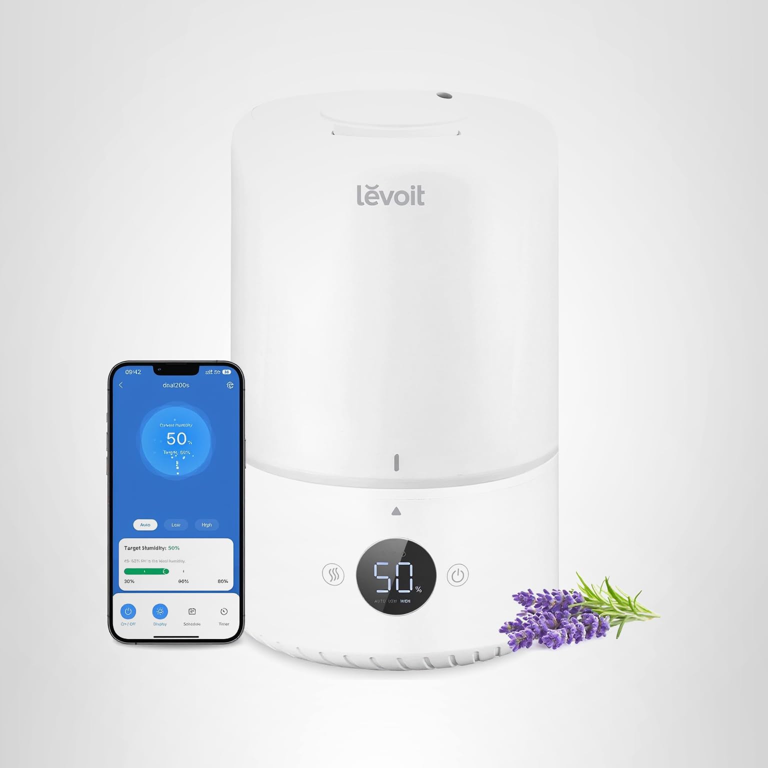 LEVOIT Classic 160 Top-Fill Ultrasonic Cool Mist Humidifier, Super Easy to Fill and Clean, Quiet Operation for Bedroom Home Baby & Plants, Auto Shut-off for Safety, 360° Rotating Nozzle, 2.5L, Black: White 3.0L Smart Humidifier